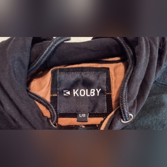 KOLBY CLASSIC 2 POCKET HOODIE Green & Black Plaid Flannel Size L - Picture 2 of 10